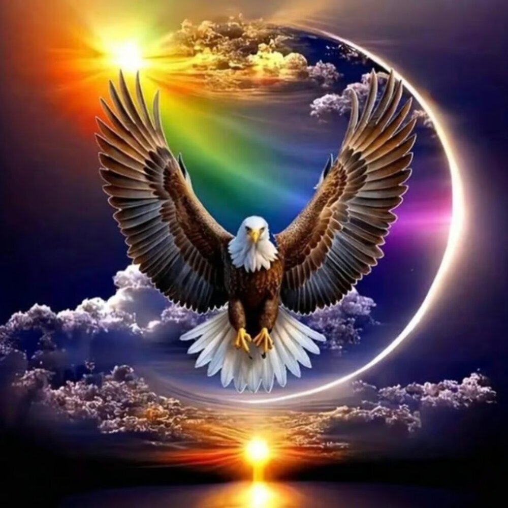 Soaring Colorful Eagle Diamond Painting Kit #632